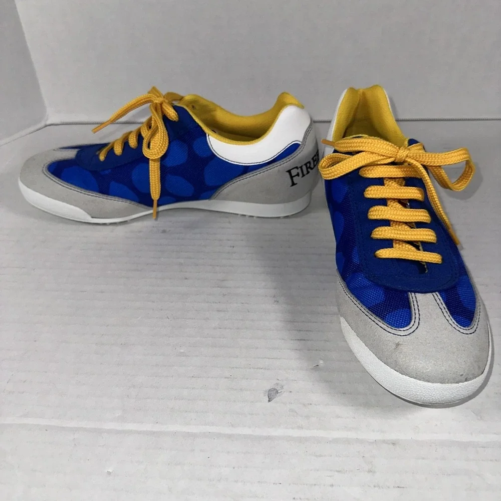 Firebirds Men's Sneakers Blue‎ Gray White Yellow 6.5M 7.5W Made In Italy Custom